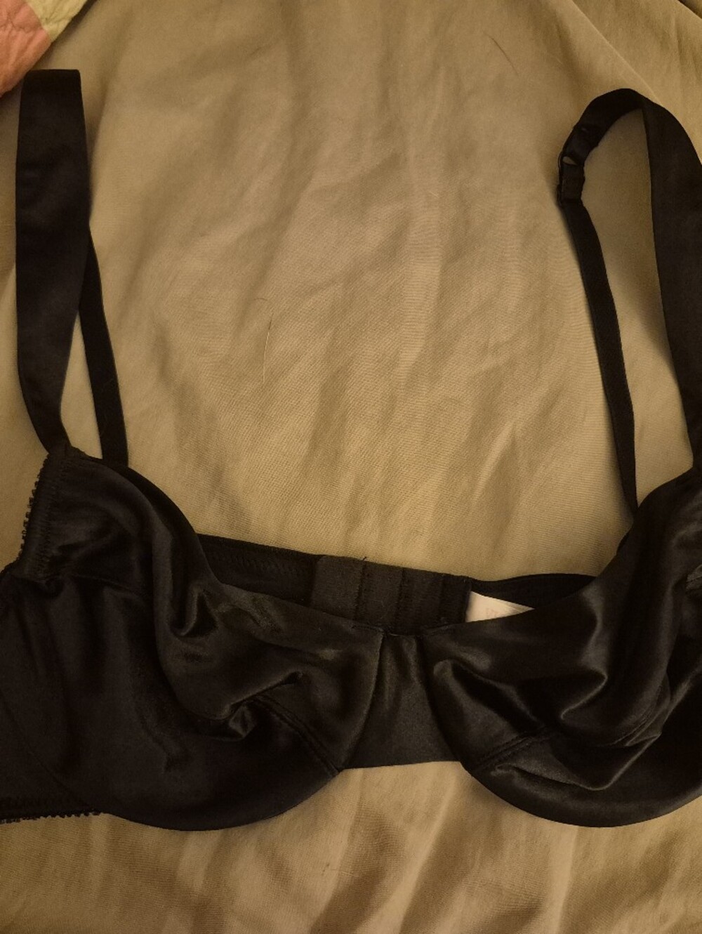 Victoria's Secret Black Satin Underwire Bra with Adjustable Straps